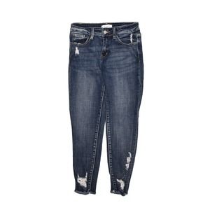 KANCAN $98 Distressed Mid-Rise‎ Ankle Skinny Stretch Denim Jean Size 27